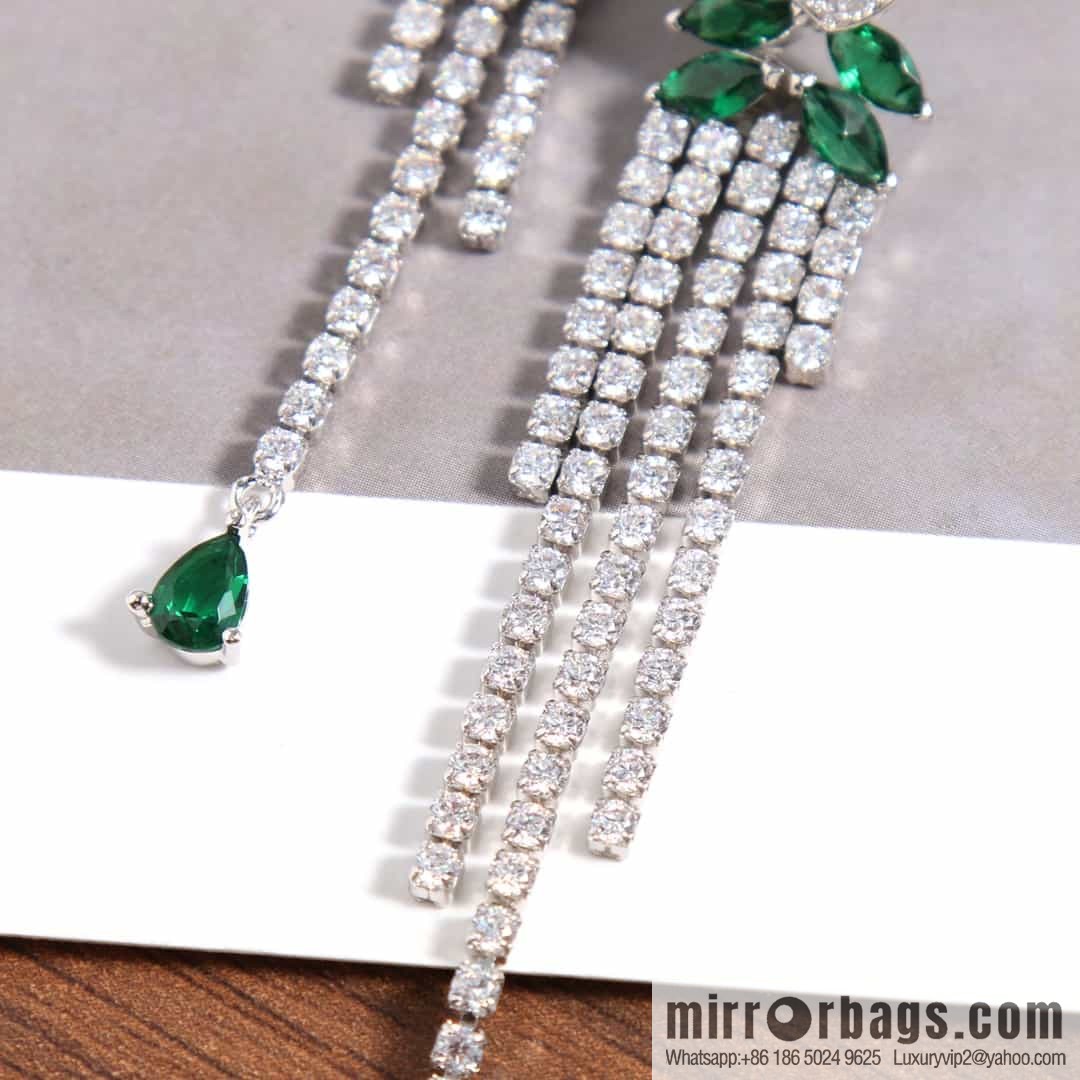Piaget white gold rose fringed stud earrings
