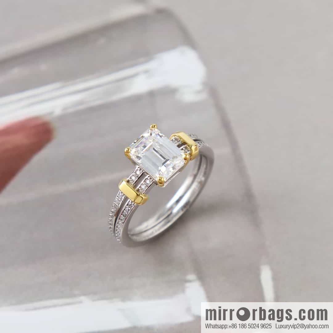New ☑️ TIFFANY & Co. Tiffany color square white diamond ring