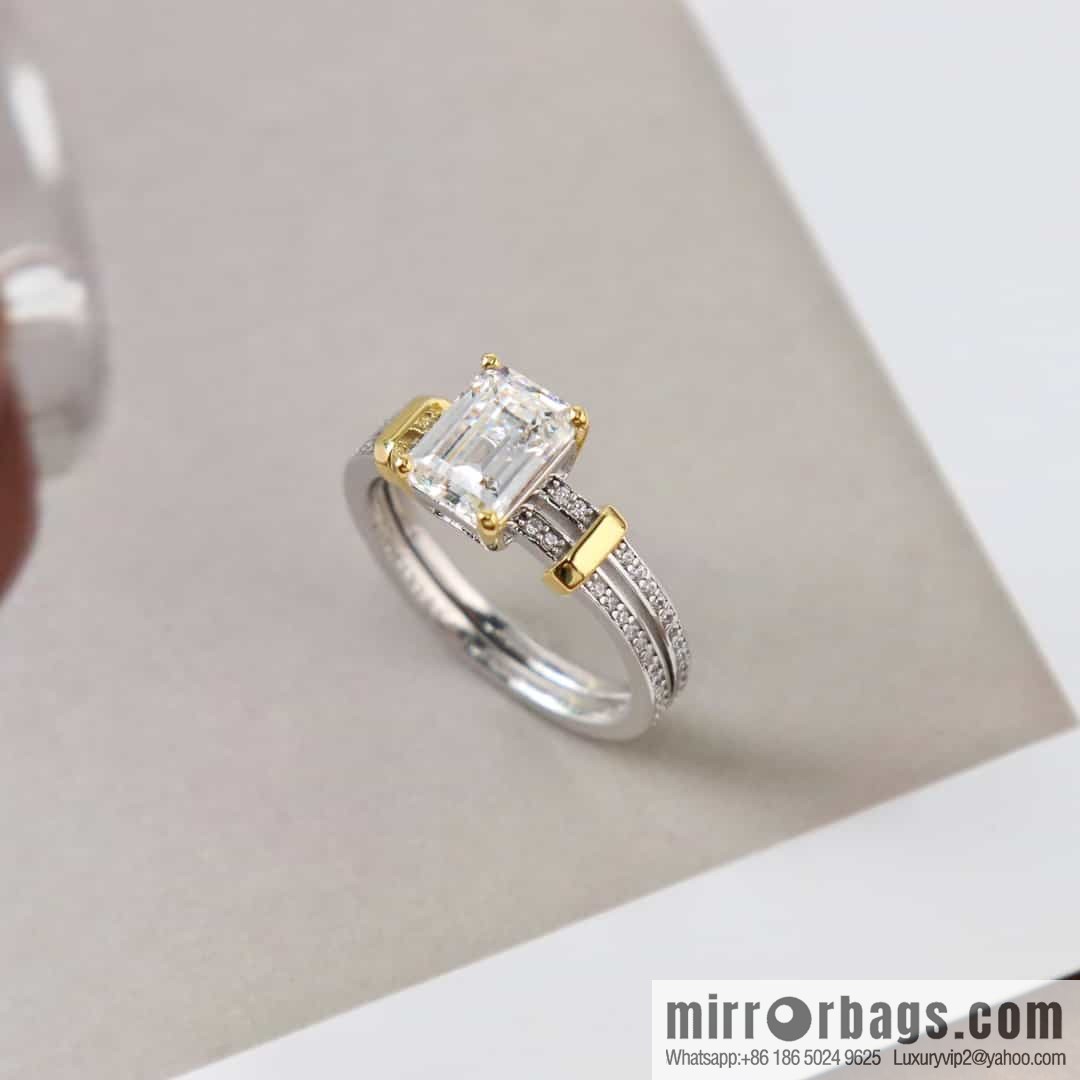 New ☑️ TIFFANY & Co. Tiffany color square white diamond ring