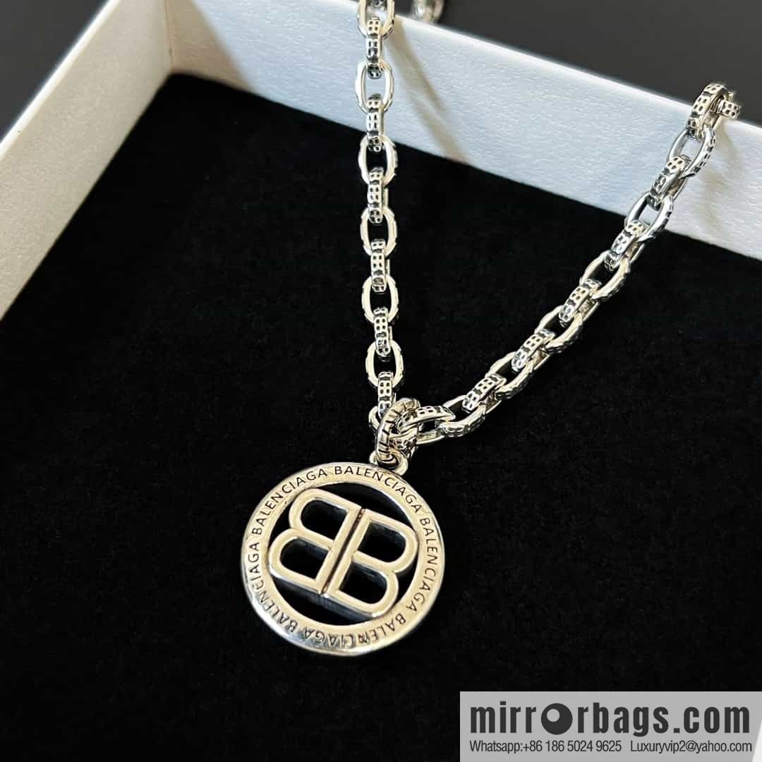 New Balenciaga BALENCIAGA round hollow letter necklace