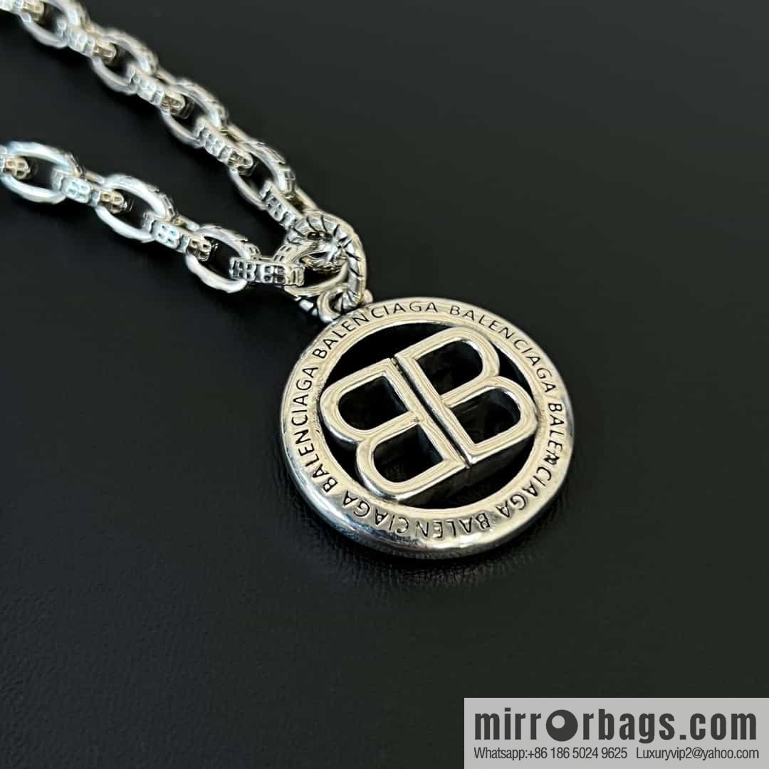 New Balenciaga BALENCIAGA round hollow letter necklace