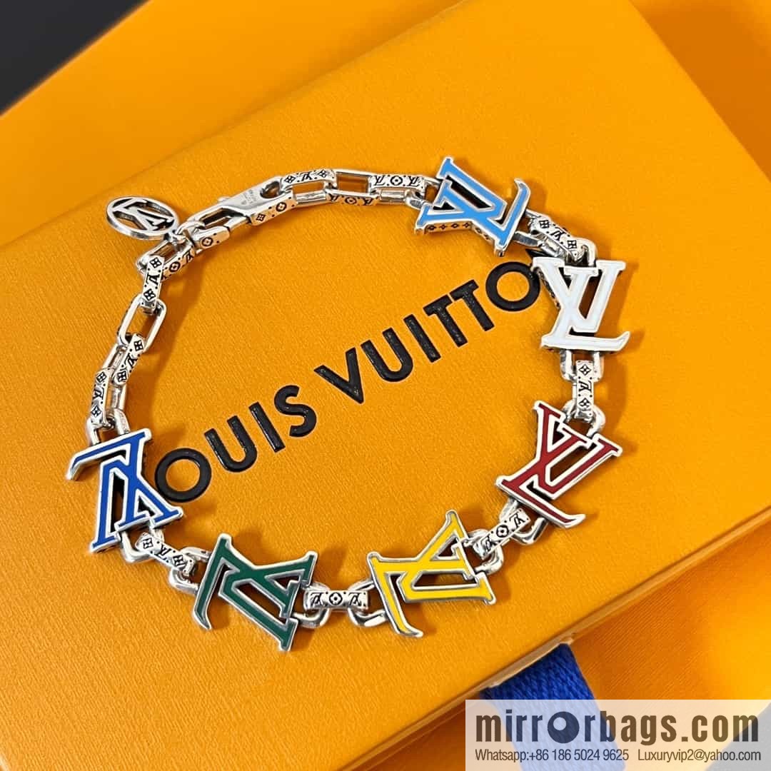Louis Vuitton Louis Vuitton Green Medieval Collection Colored Enamel Letter Bracelet