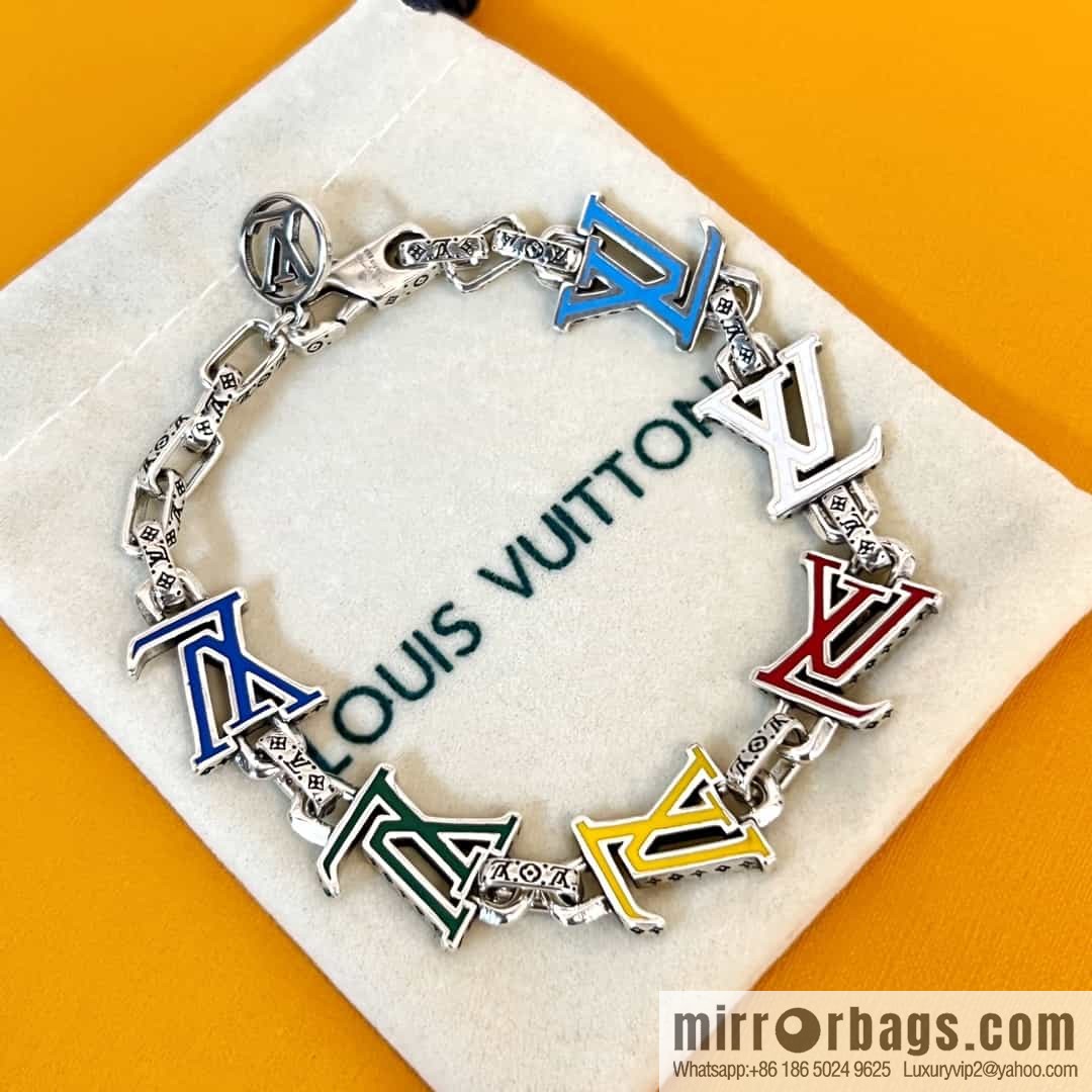 Louis Vuitton Louis Vuitton Green Medieval Collection Colored Enamel Letter Bracelet