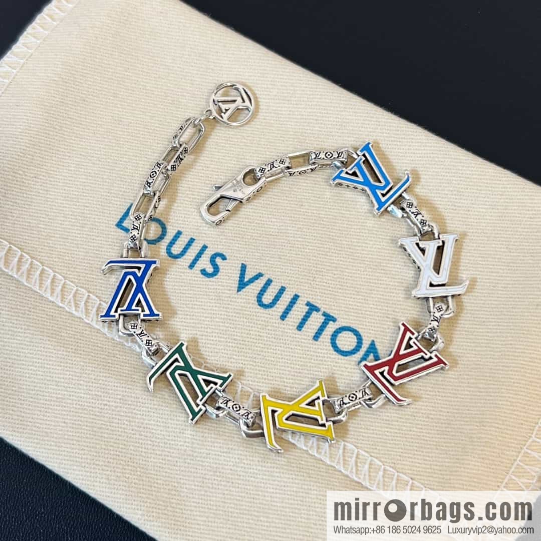 Louis Vuitton Louis Vuitton Green Medieval Collection Colored Enamel Letter Bracelet