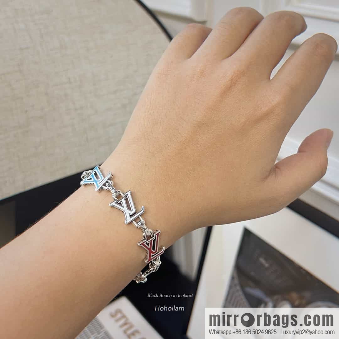 Louis Vuitton Louis Vuitton Green Medieval Collection Colored Enamel Letter Bracelet