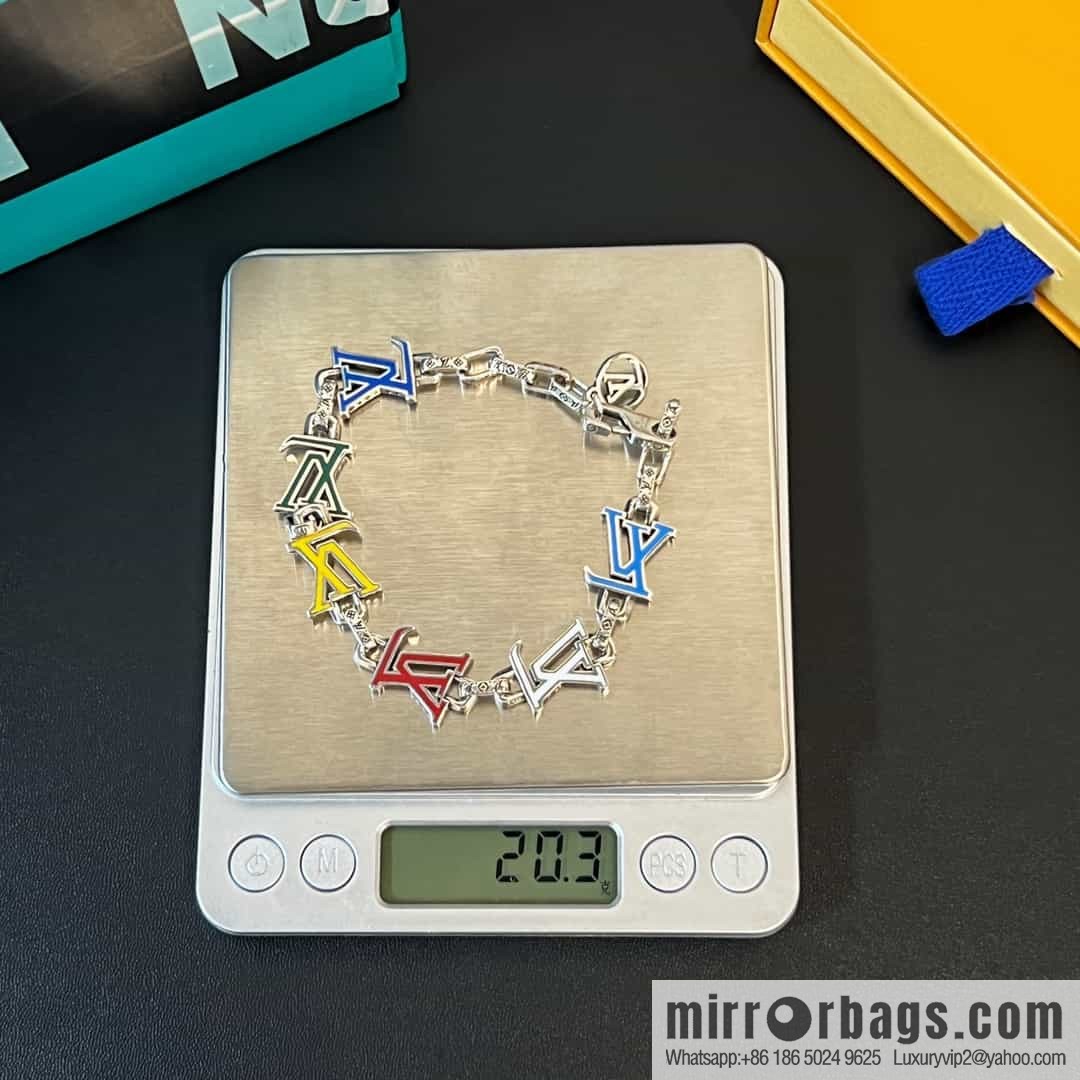 Louis Vuitton Louis Vuitton Green Medieval Collection Colored Enamel Letter Bracelet