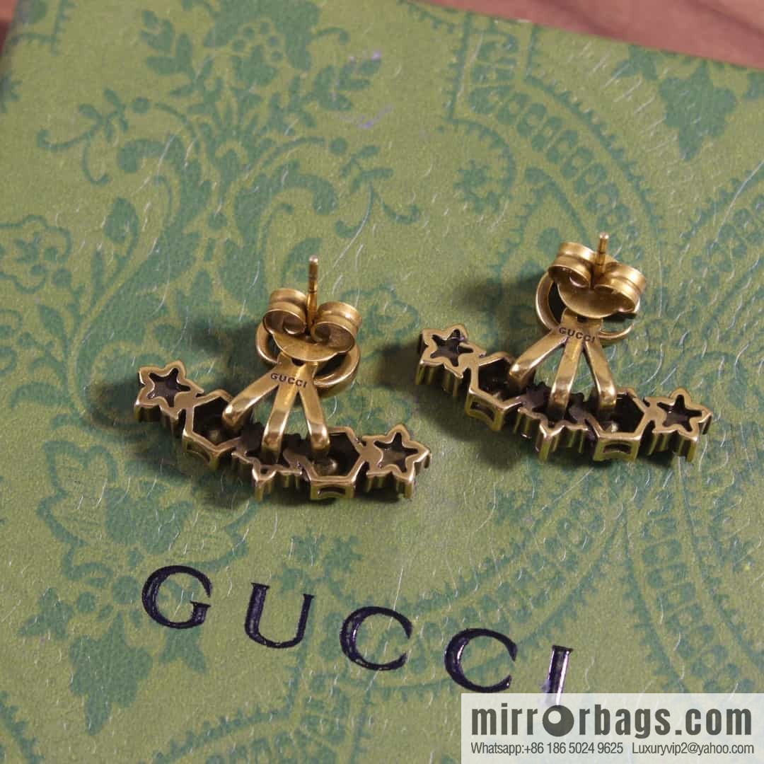 New Gucci Gucci double G full diamond stud earrings