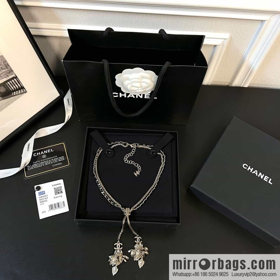 New ☑️ Chanel double c horse eye fringed black leather rope necklace