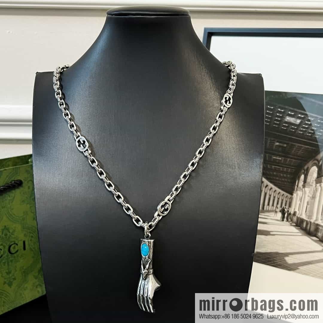 New Gucci gucci turquoise palm necklace