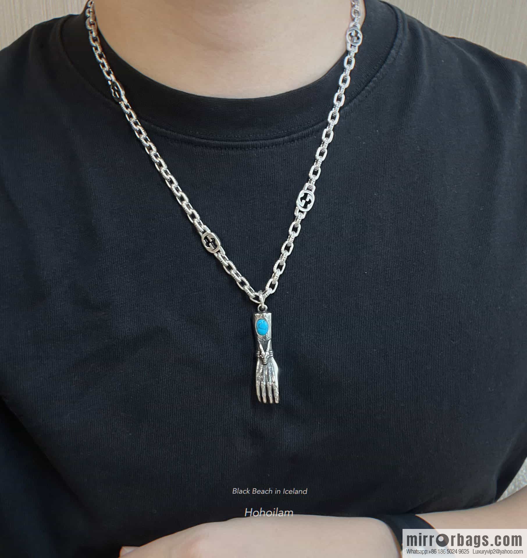 New Gucci gucci turquoise palm necklace