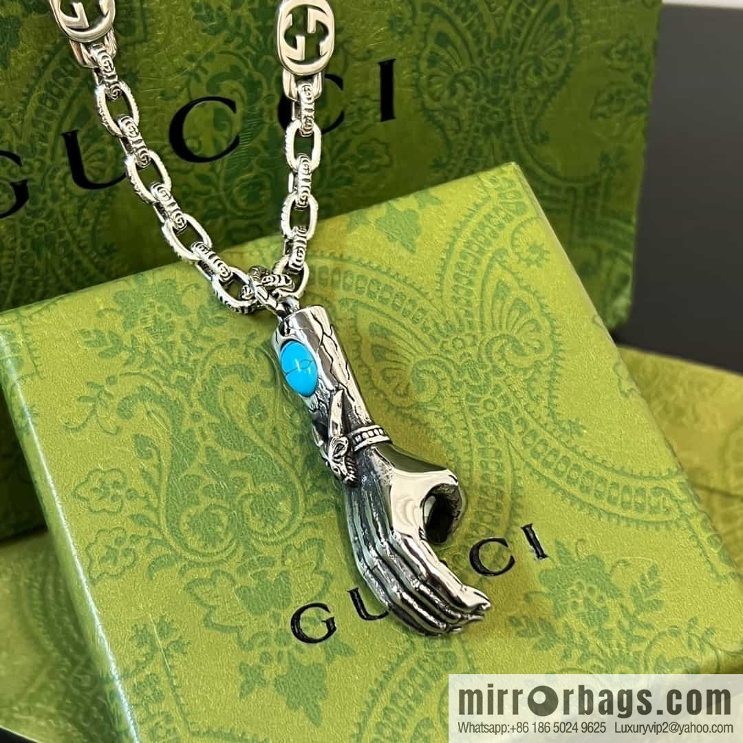 New Gucci gucci turquoise palm necklace