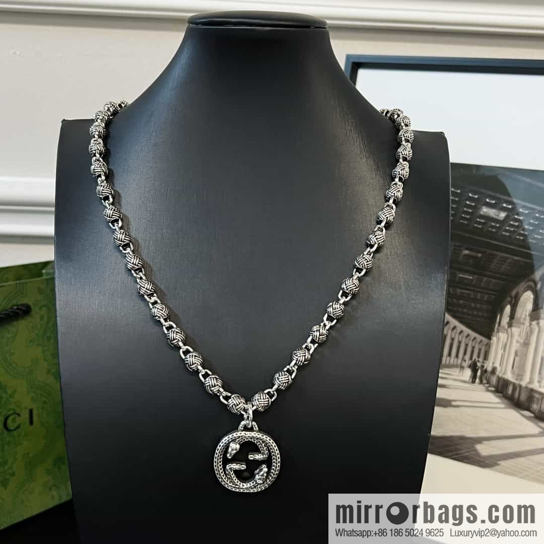 New Gucci gucci snake double G necklace