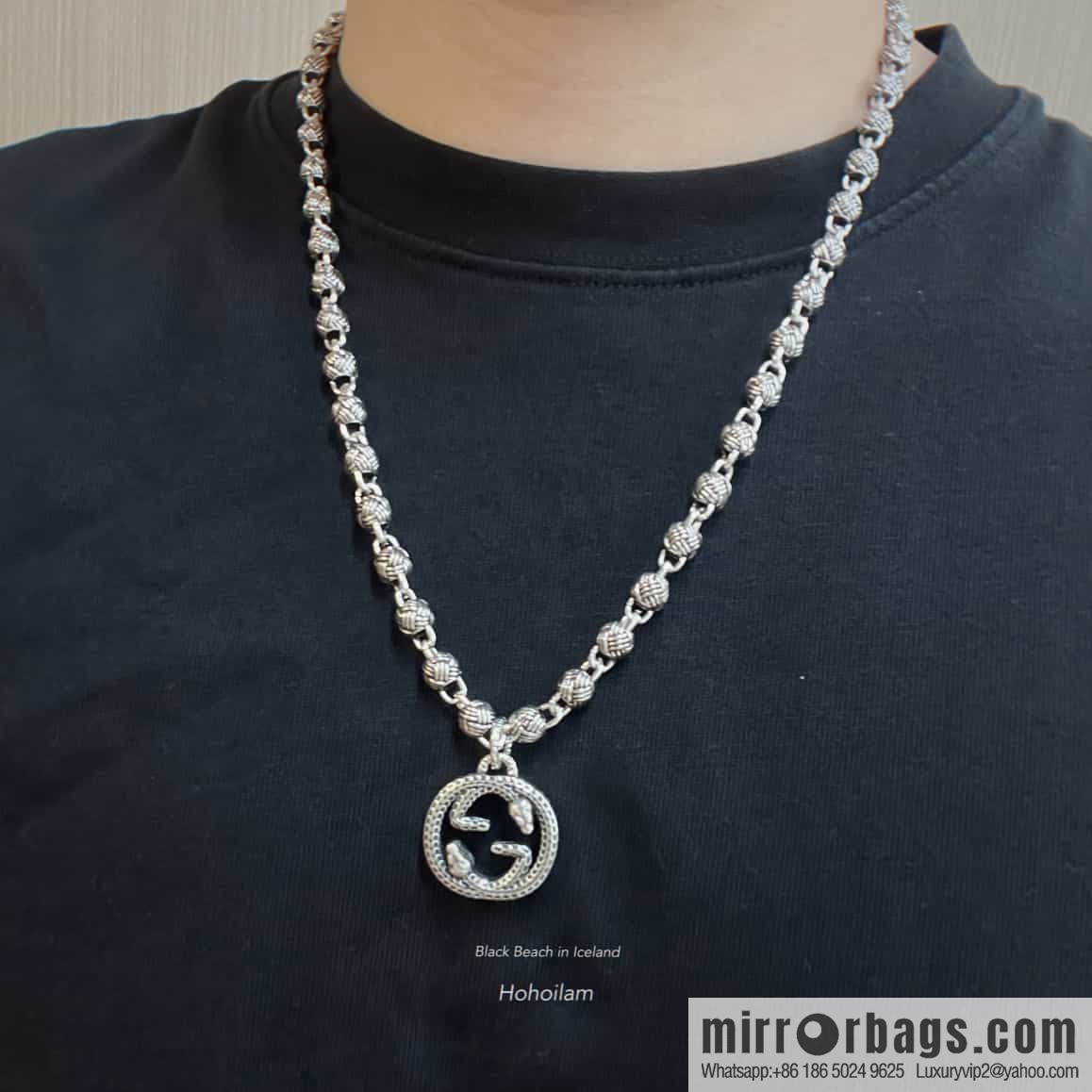 New Gucci gucci snake double G necklace