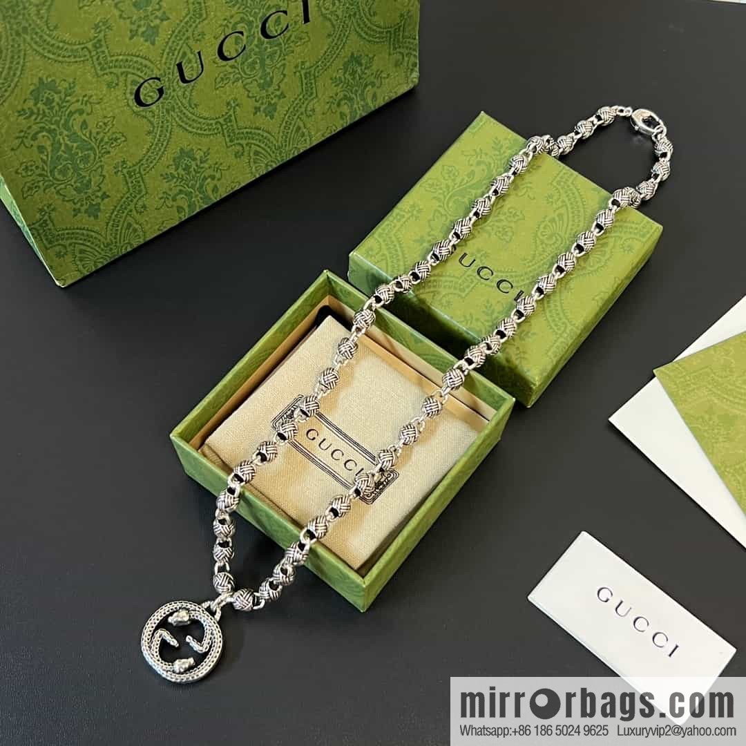 New Gucci gucci snake double G necklace