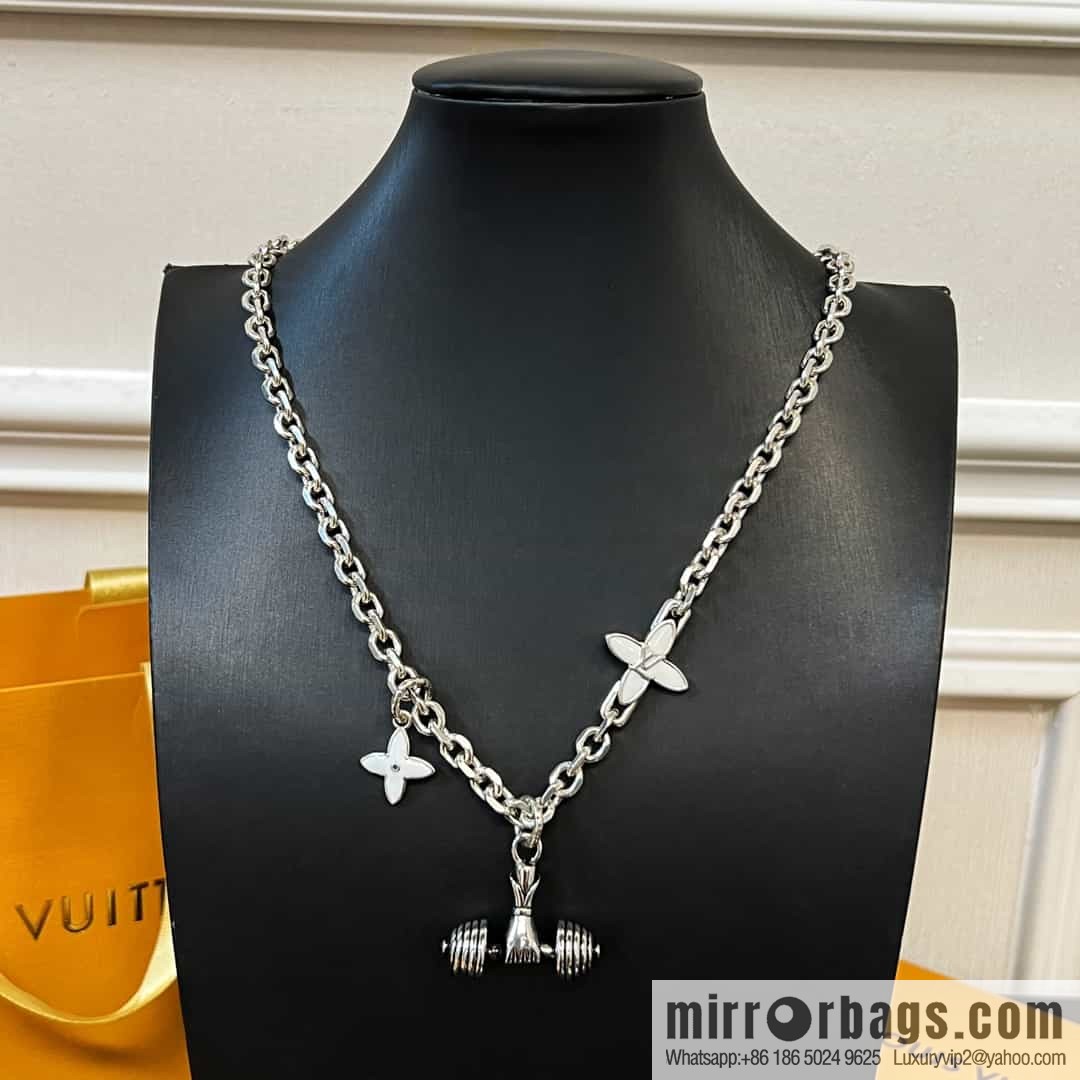 Louis Vuitton Louis Vuitton Green Medieval Collection Dumbbell Clover Necklace, Bracelet