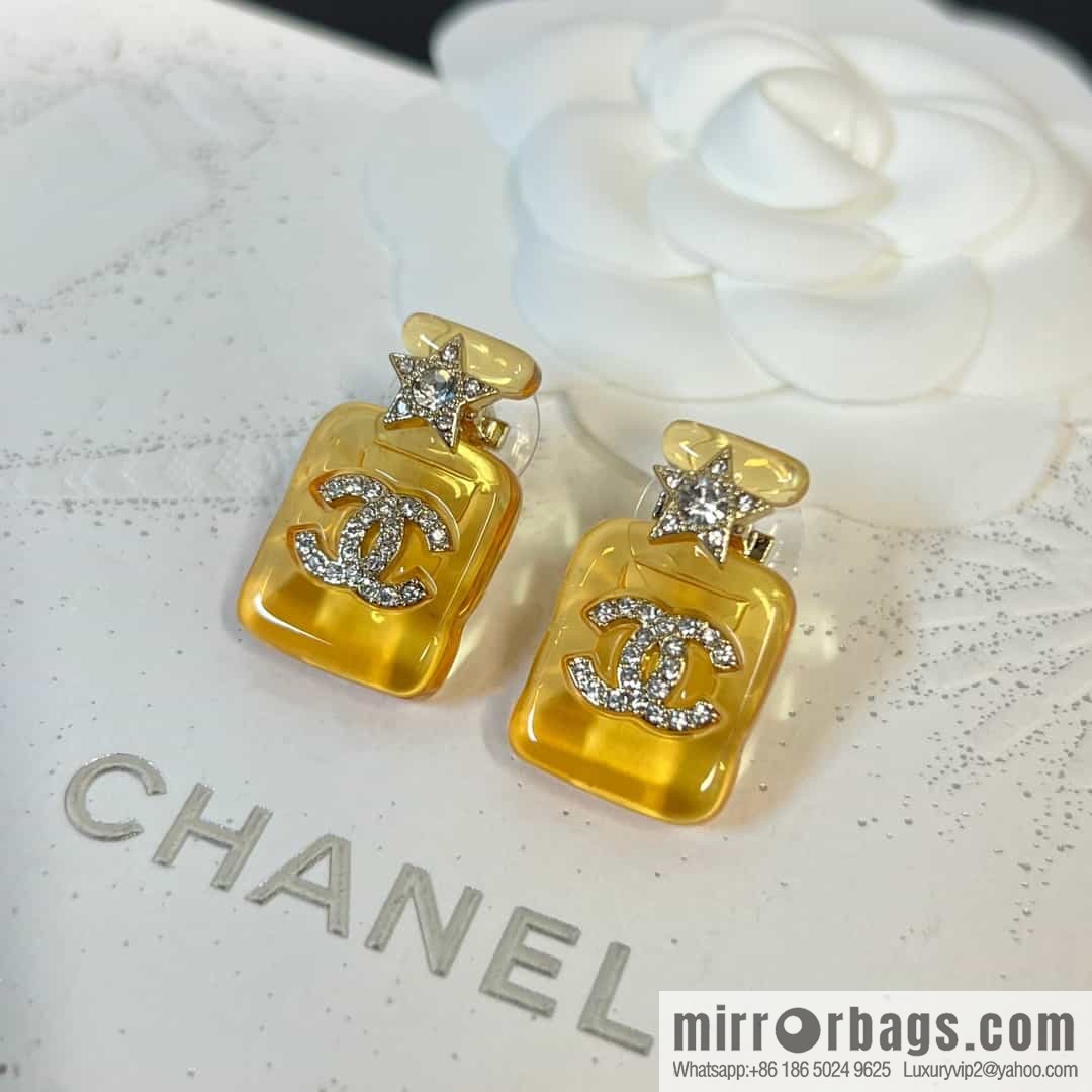 New ☑️ Chanel double c acrylic perfume bottle stud earrings