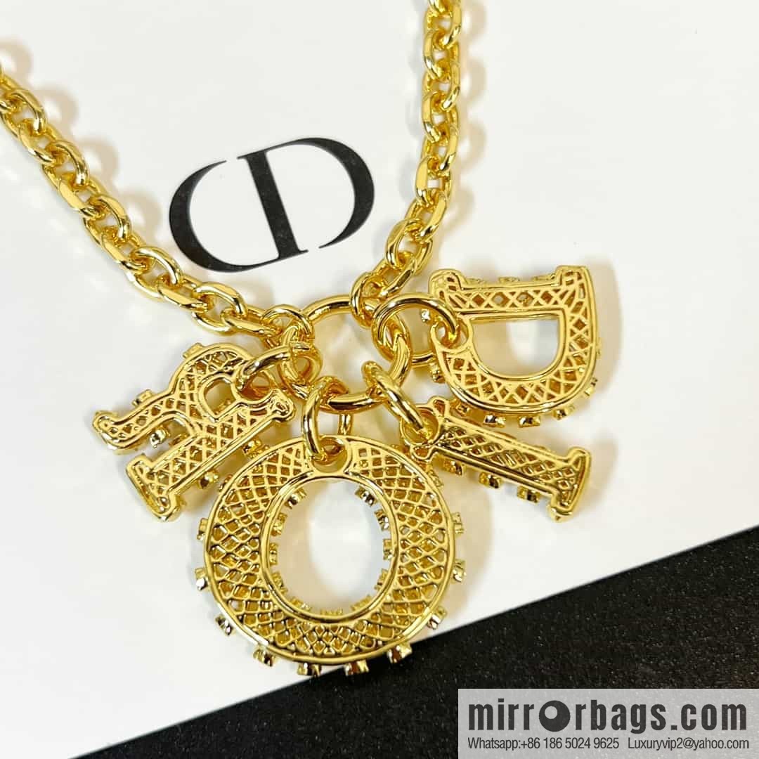 New ☑️ Dior hollowed out full diamond letter necklace, bracelet