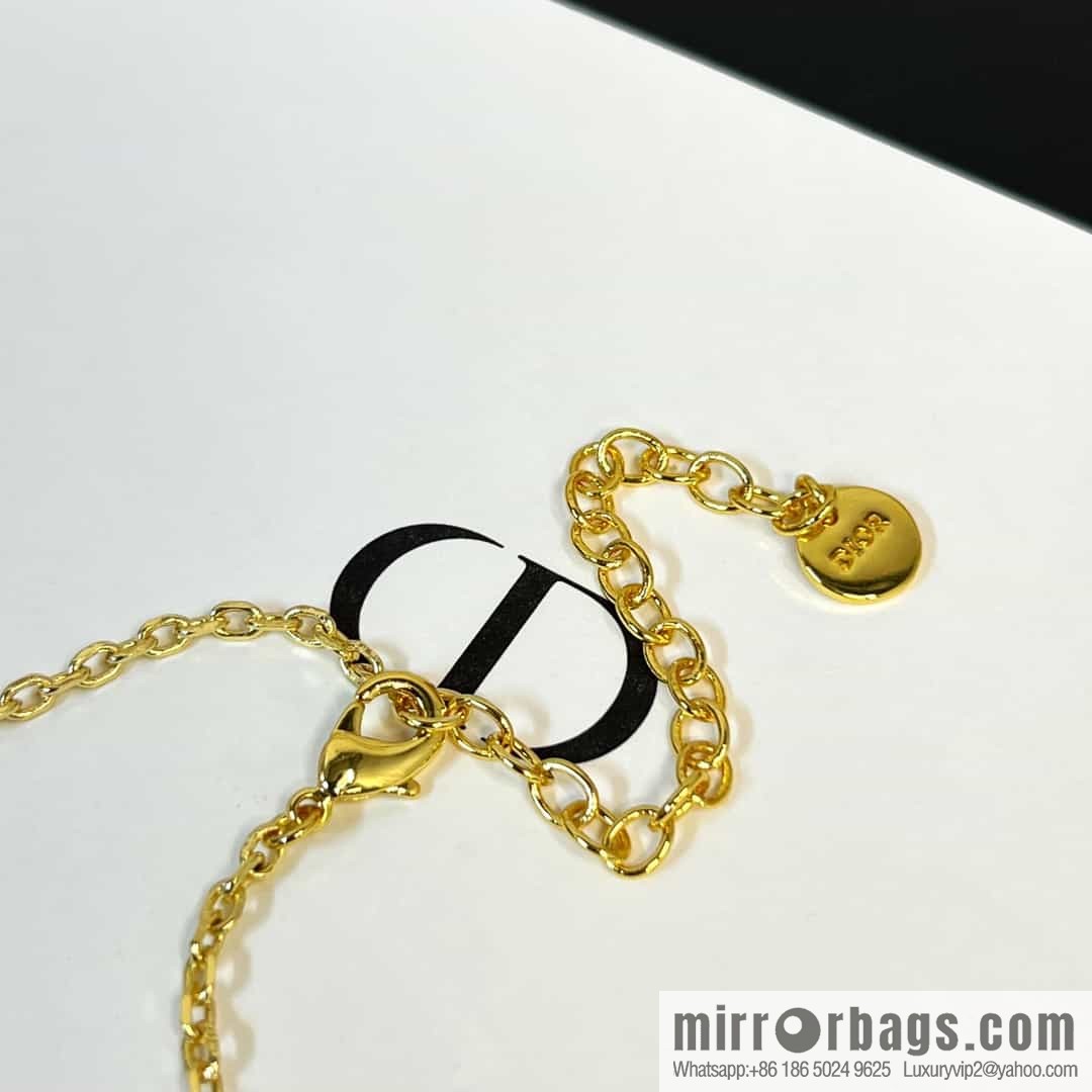 New ☑️ DIOR Diamond Round CD Necklace