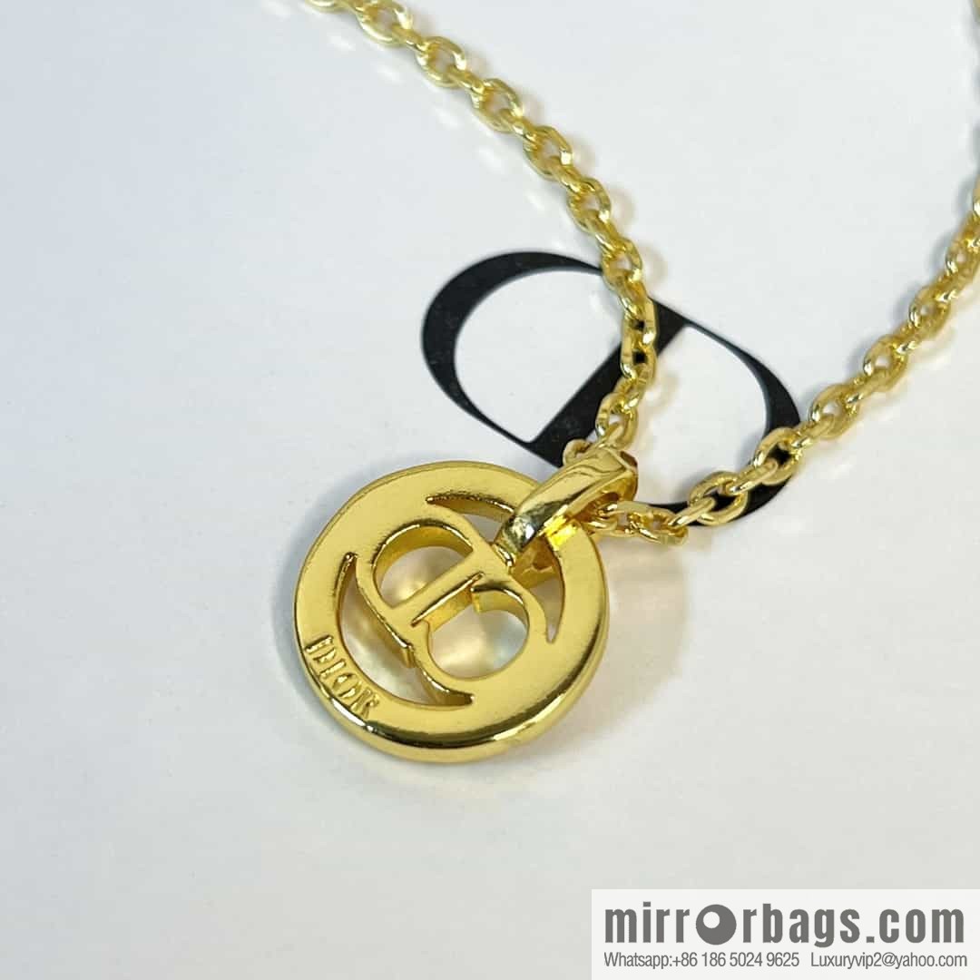 New ☑️ DIOR Diamond Round CD Necklace