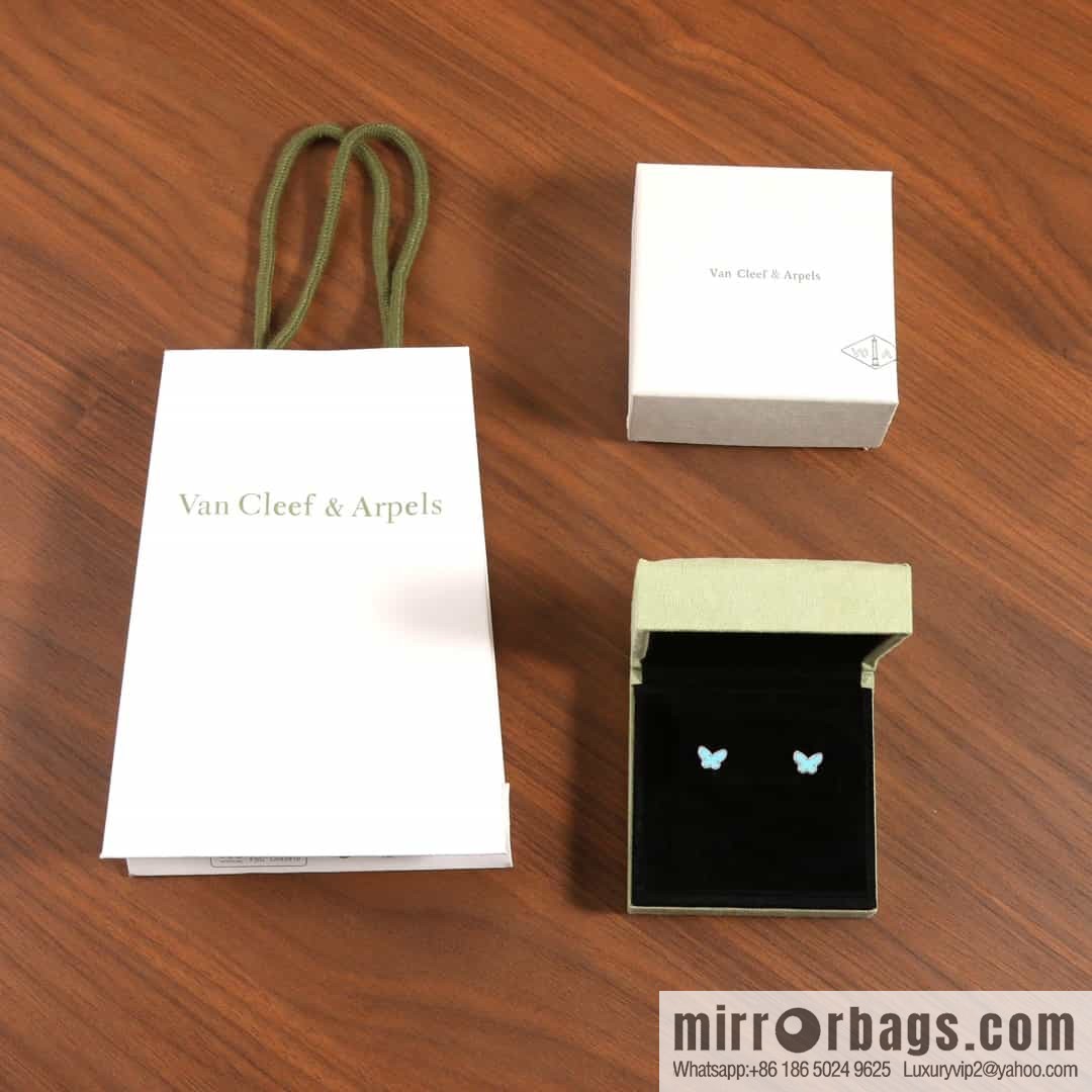 Van Cleef & Arpels Sweet Alhambra mini turquoise butterfly necklace, bracelet, stud earrings