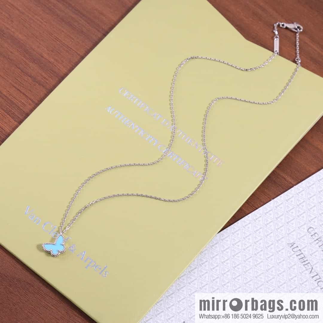 Van Cleef & Arpels Sweet Alhambra mini turquoise butterfly necklace, bracelet, stud earrings