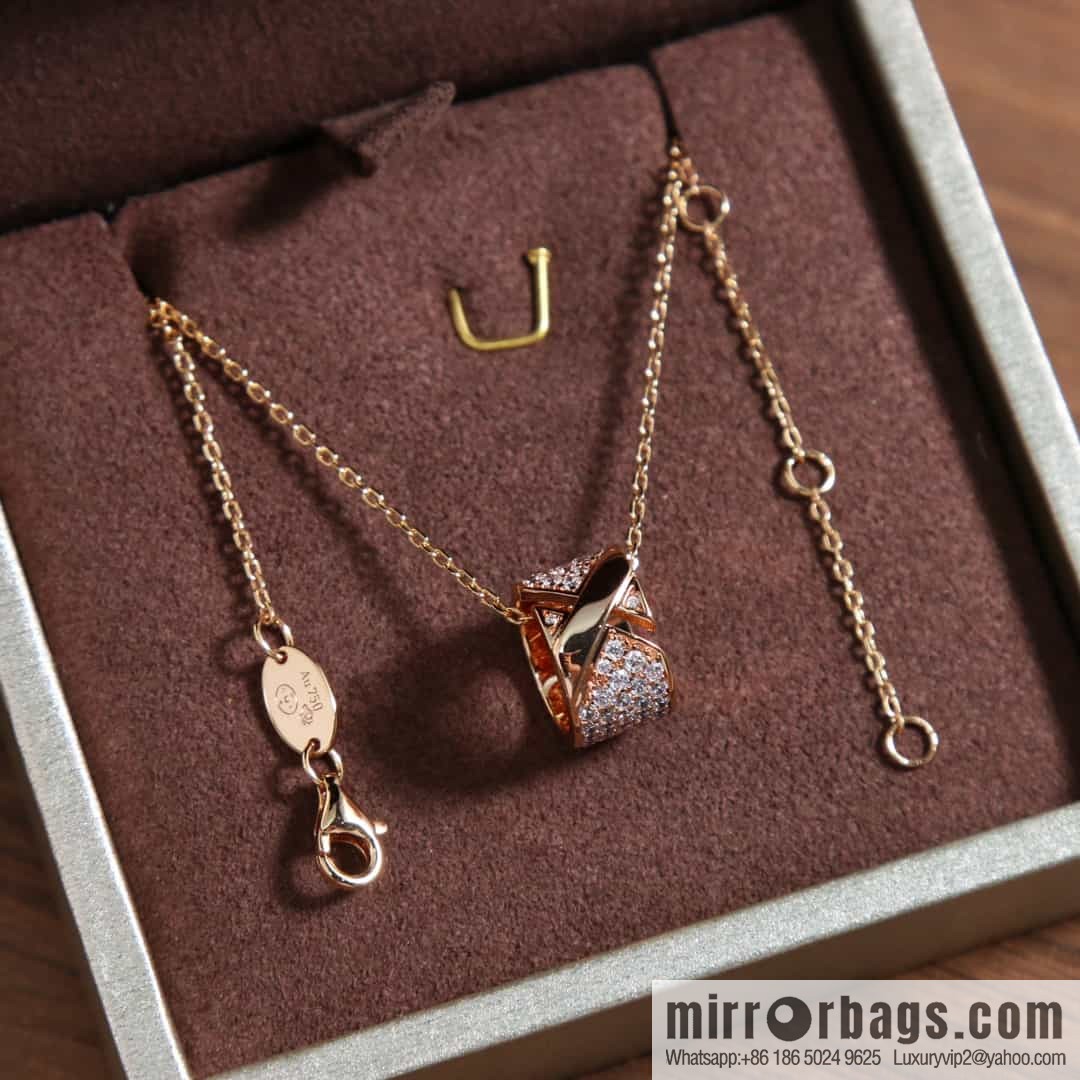 Chaumet Paris Liens Evidence Full Diamond Ring Cylinder Necklace