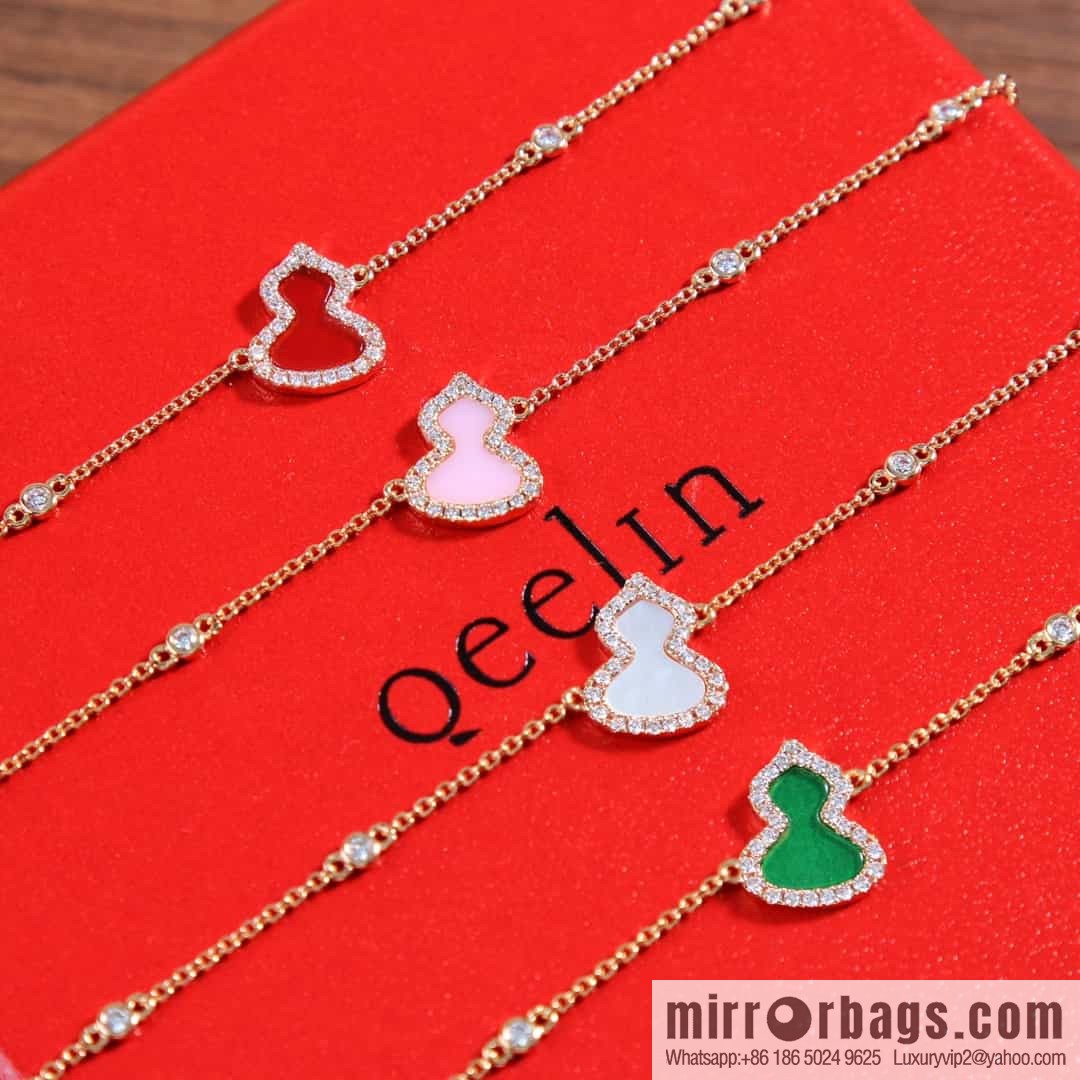 Qeelin Petite Wulu Rose Gold Diamond and Agate Bracelet
