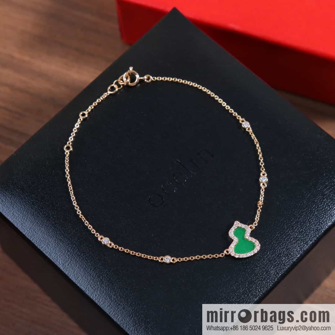 Qeelin Petite Wulu Rose Gold Diamond and Agate Bracelet