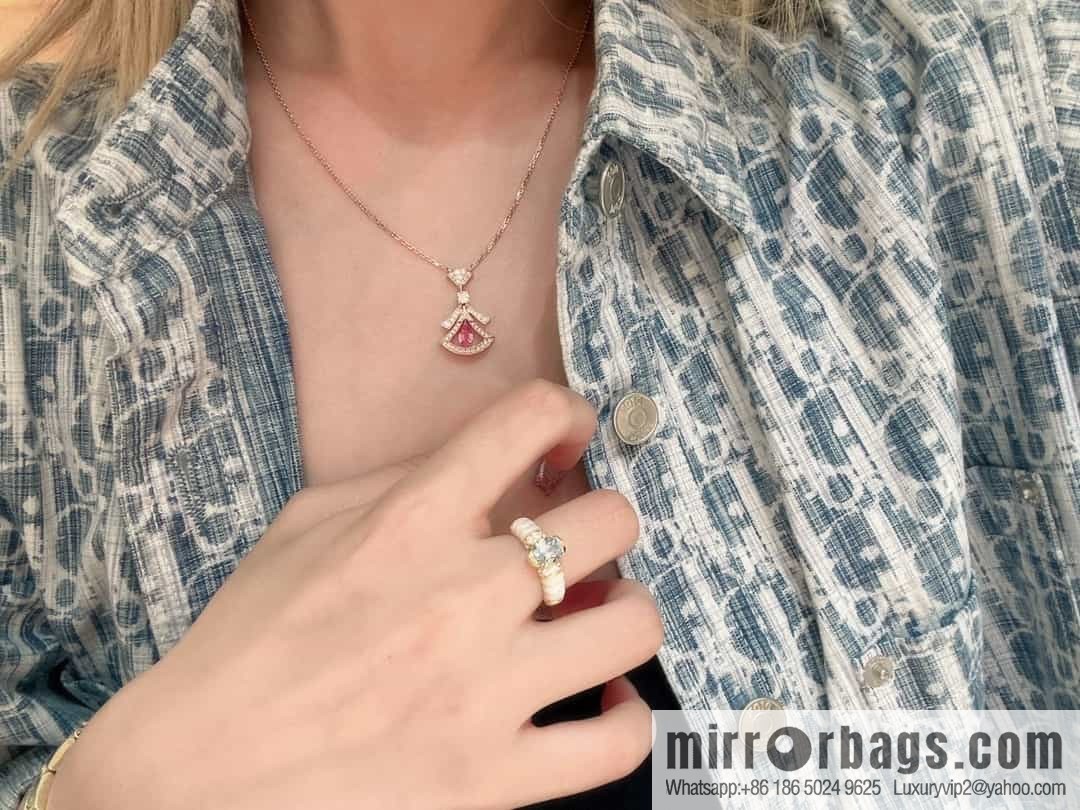 BVLGARI DIVAS'DREAM Gemstone Fan Necklace
