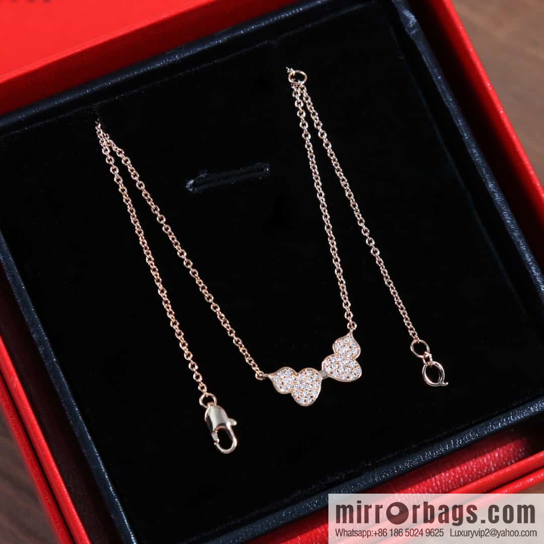Qeelin Kirin Wulu Rose Gold HyCeram ® Double Gourd Necklace