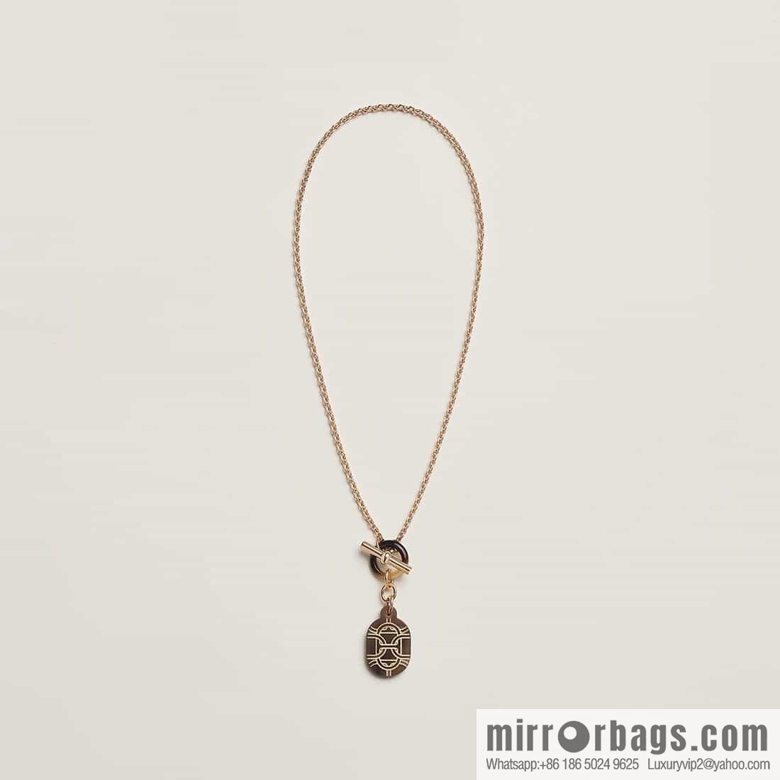 HERMES Chaine d'Ancre Buffalo Horn OT Necklace