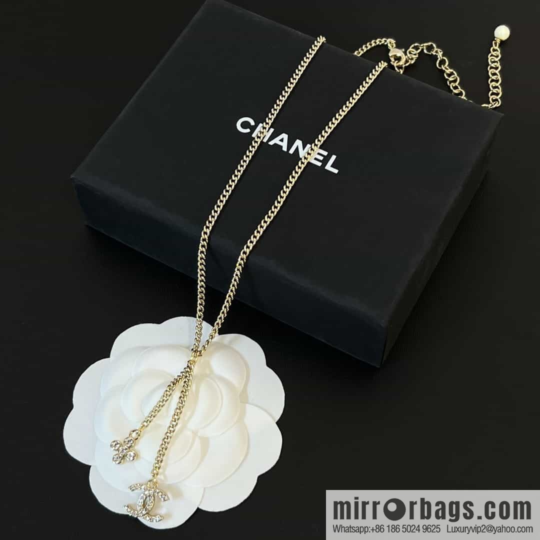 New ☑️ Chanel double c rhombus full diamond tassel necklace