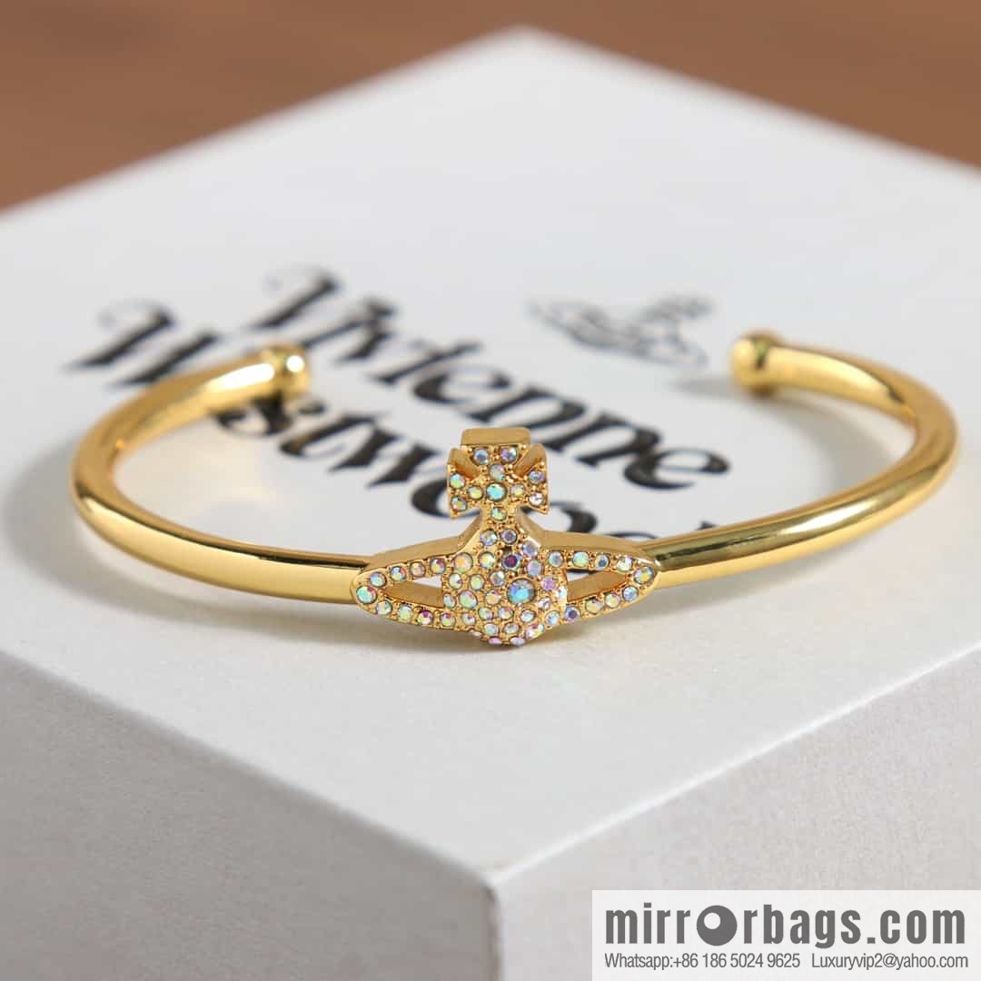 New ☑️ Vivienne Westwood Queen Mother Saturn Open Bracelet Bracelet
