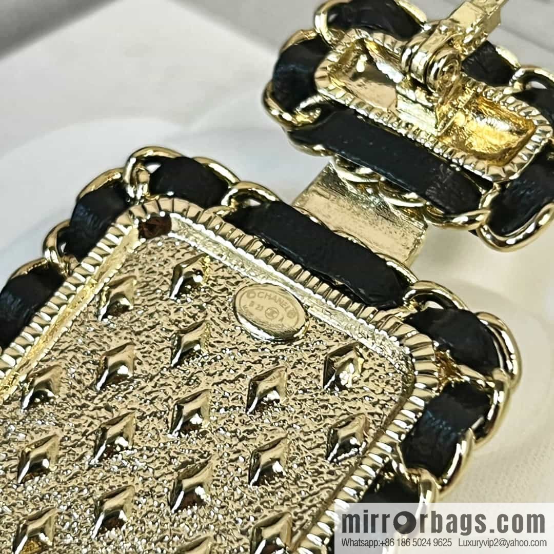 New ☑️ Chanel double c perfume bottle black leather rope brooch