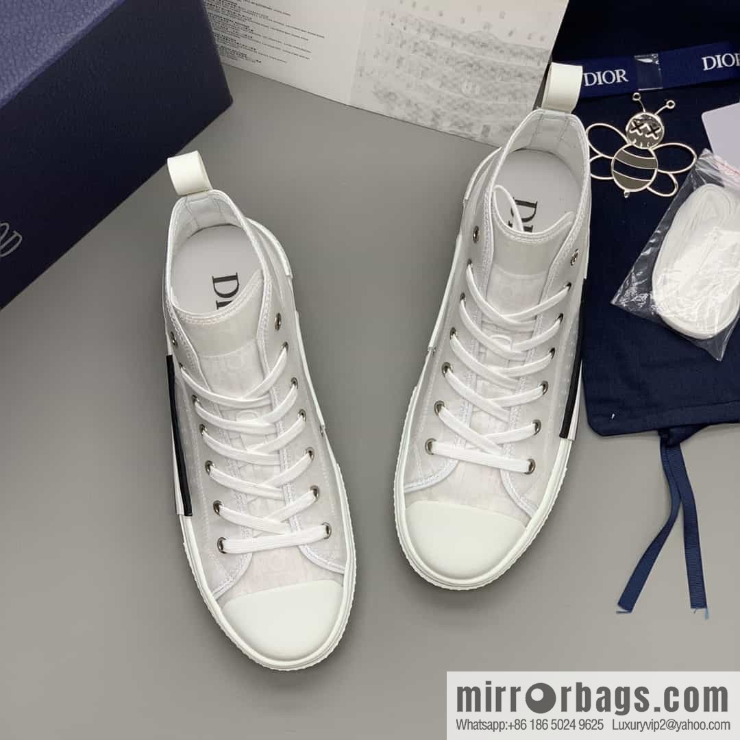 Dior uses black transparent mesh to carefully make B23 high-top shoes