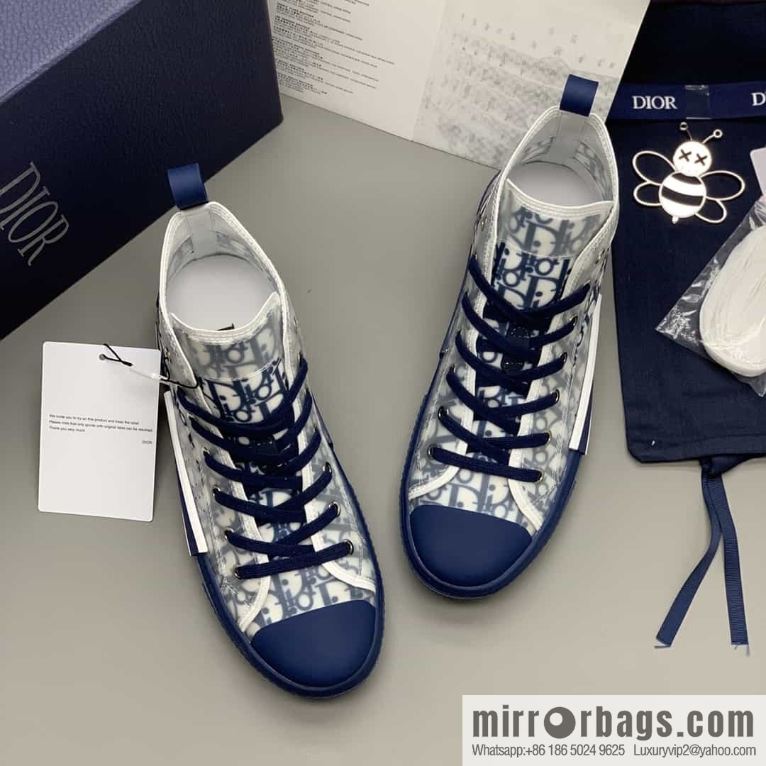 Dior uses black transparent mesh to carefully make B23 high-top shoes