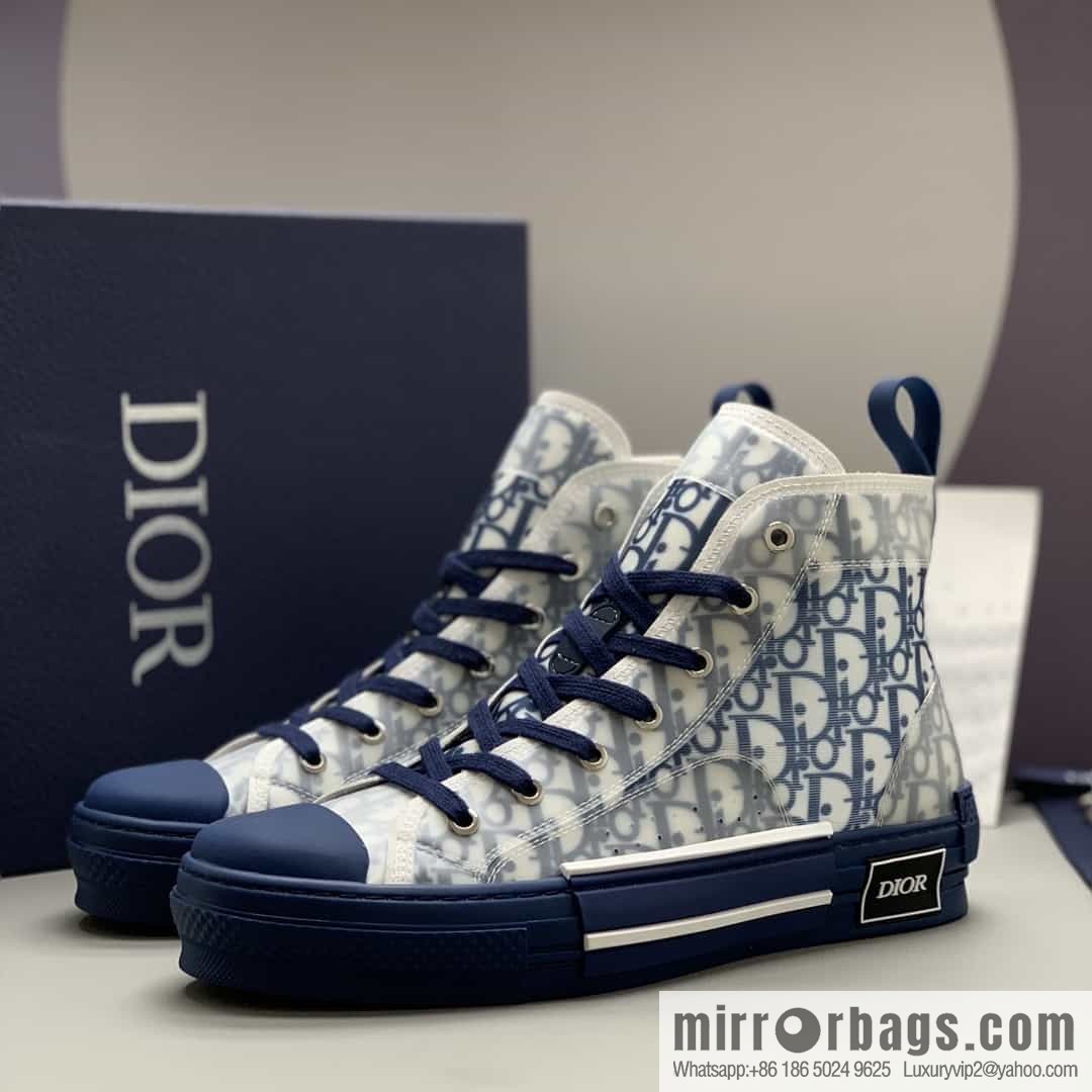 Dior uses black transparent mesh to carefully make B23 high-top shoes