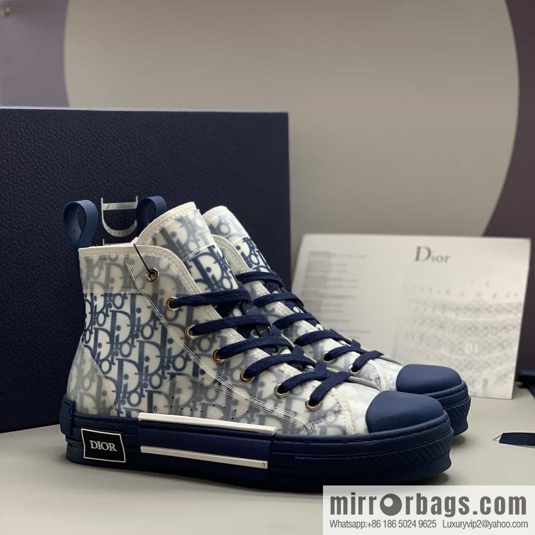 Dior uses black transparent mesh to carefully make B23 high-top shoes