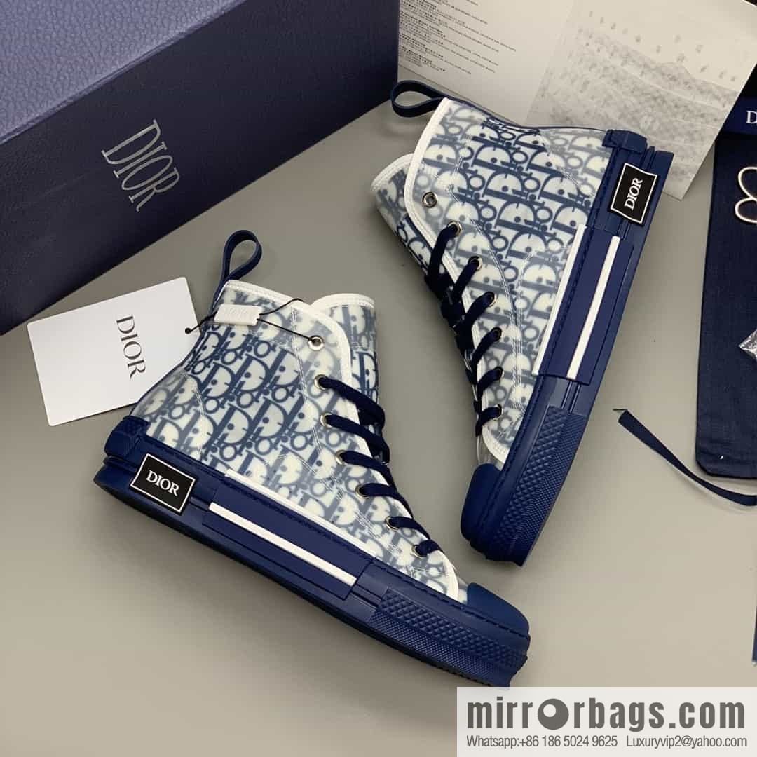 Dior uses black transparent mesh to carefully make B23 high-top shoes