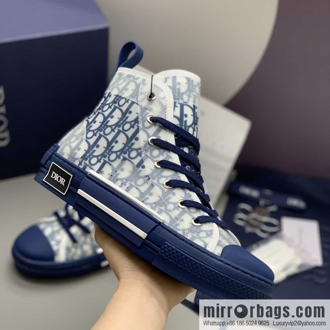 Dior uses black transparent mesh to carefully make B23 high-top shoes