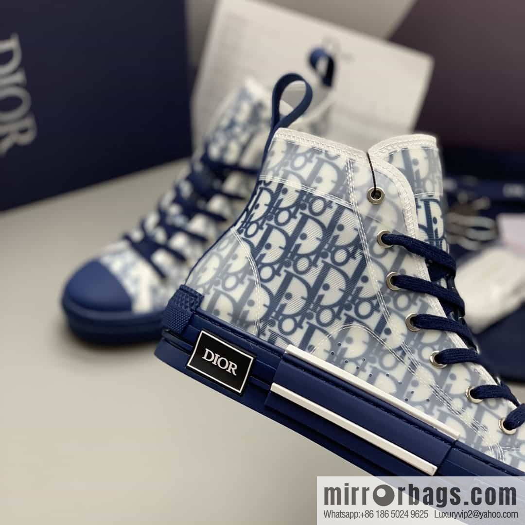 Dior uses black transparent mesh to carefully make B23 high-top shoes