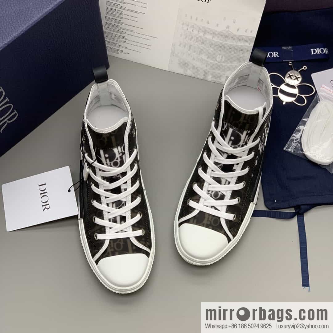 Dior uses black transparent mesh to carefully make B23 high-top shoes