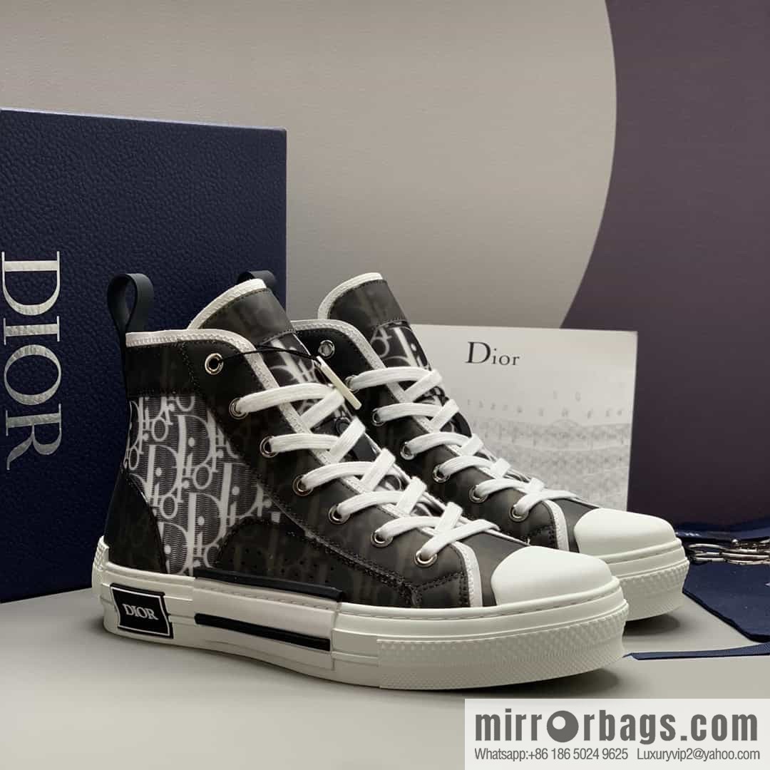 Dior uses black transparent mesh to carefully make B23 high-top shoes