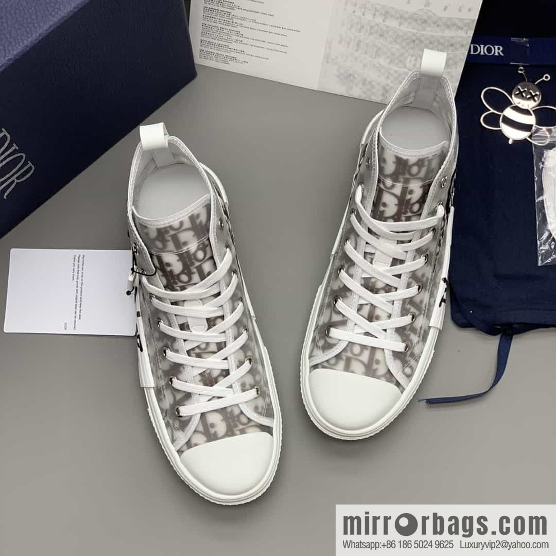 Dior uses black transparent mesh to carefully make B23 high-top shoes