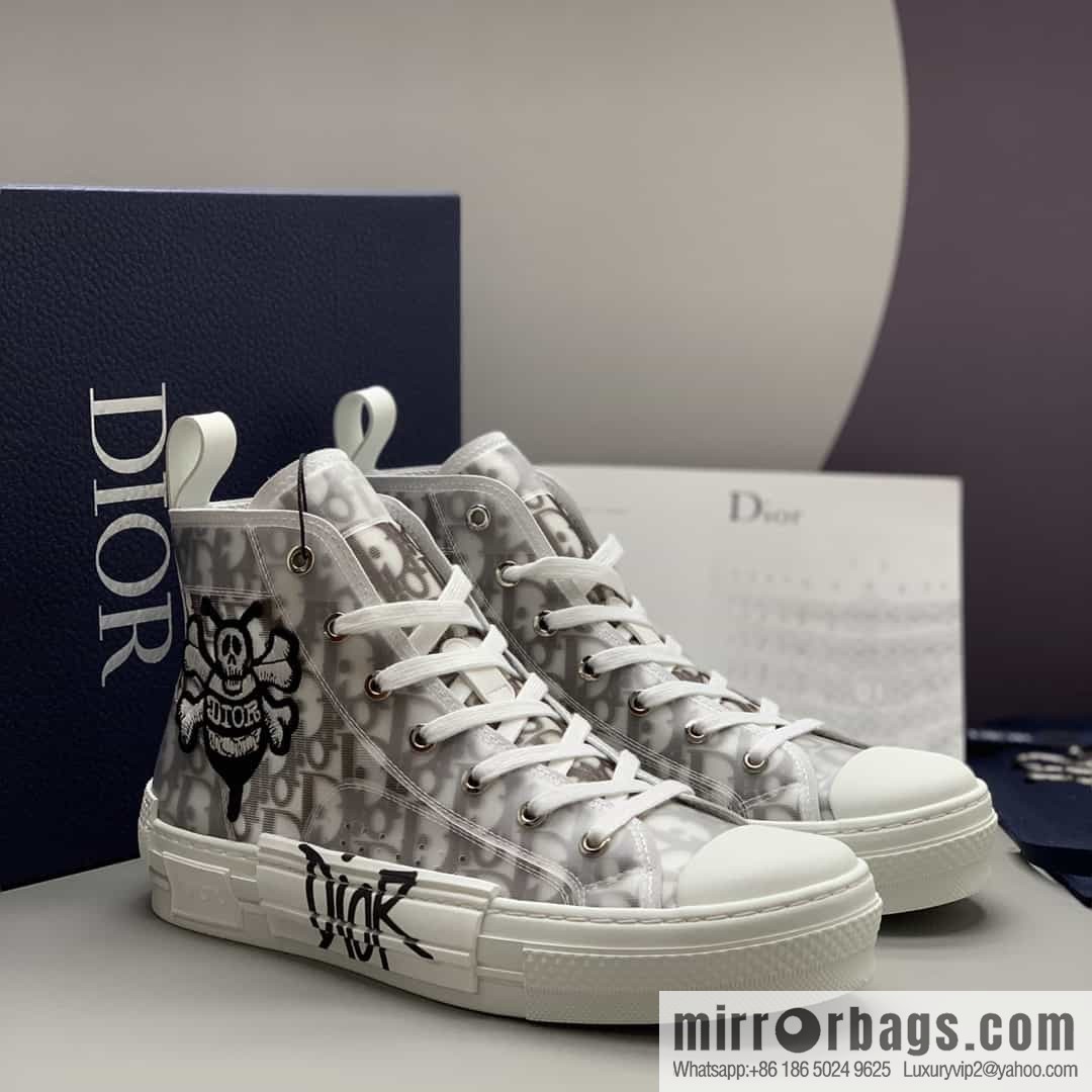 Dior uses black transparent mesh to carefully make B23 high-top shoes