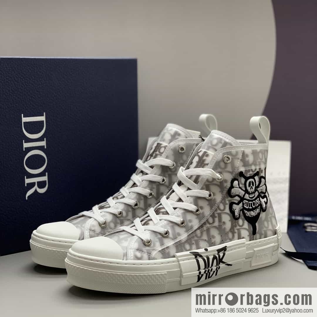 Dior uses black transparent mesh to carefully make B23 high-top shoes