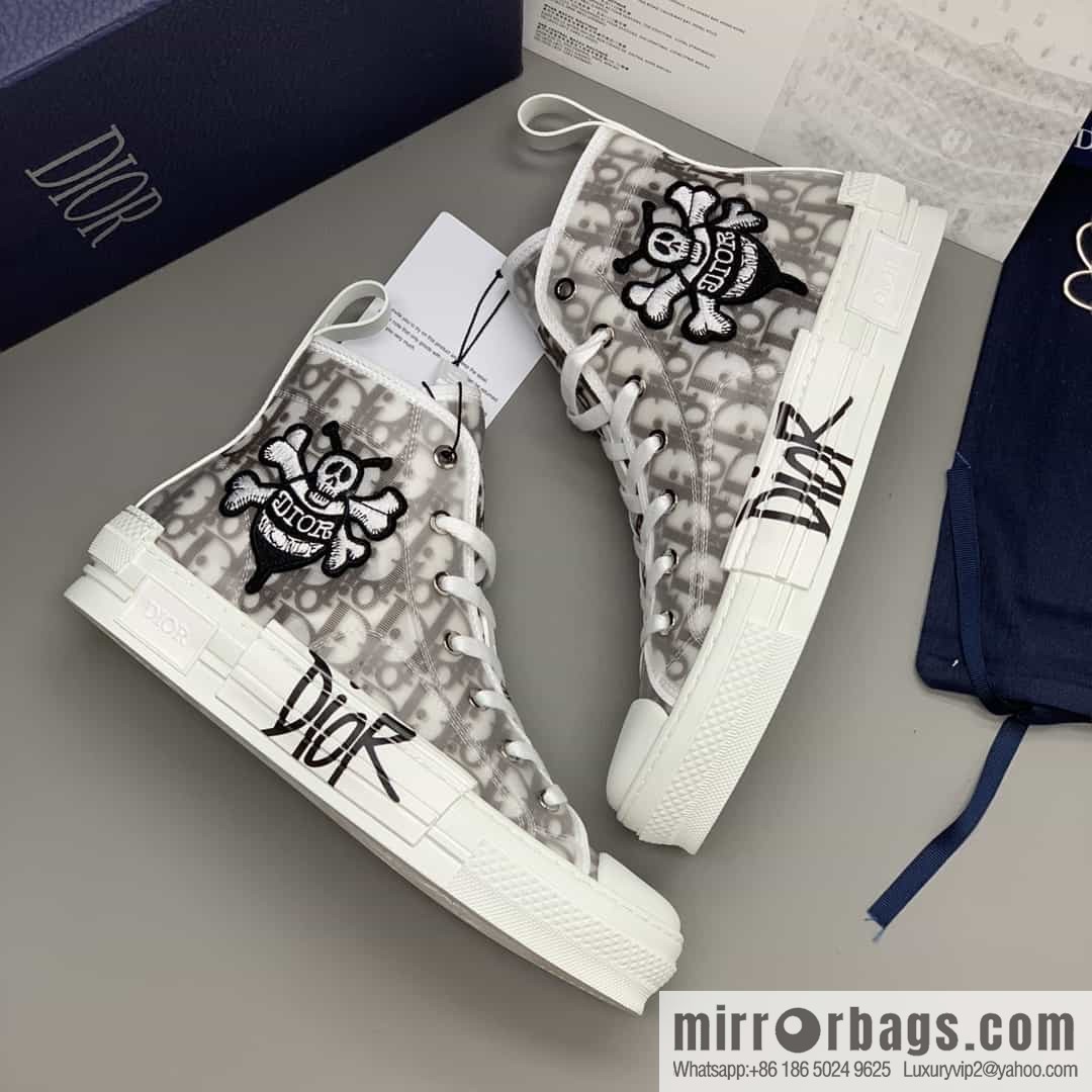 Dior uses black transparent mesh to carefully make B23 high-top shoes