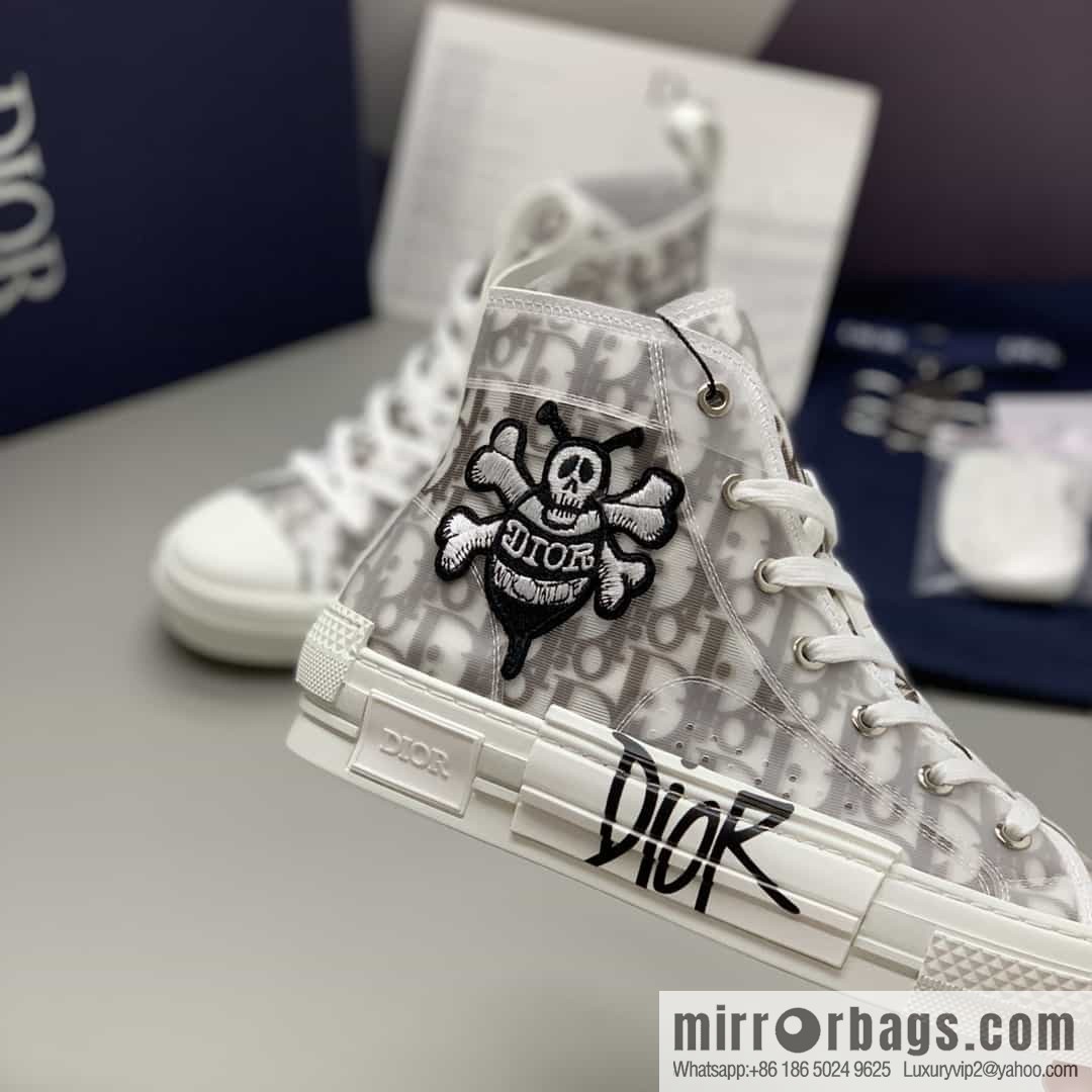Dior uses black transparent mesh to carefully make B23 high-top shoes