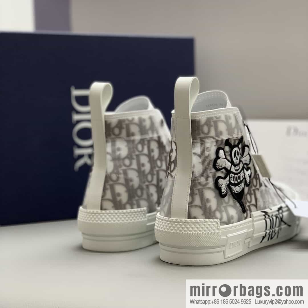 Dior uses black transparent mesh to carefully make B23 high-top shoes