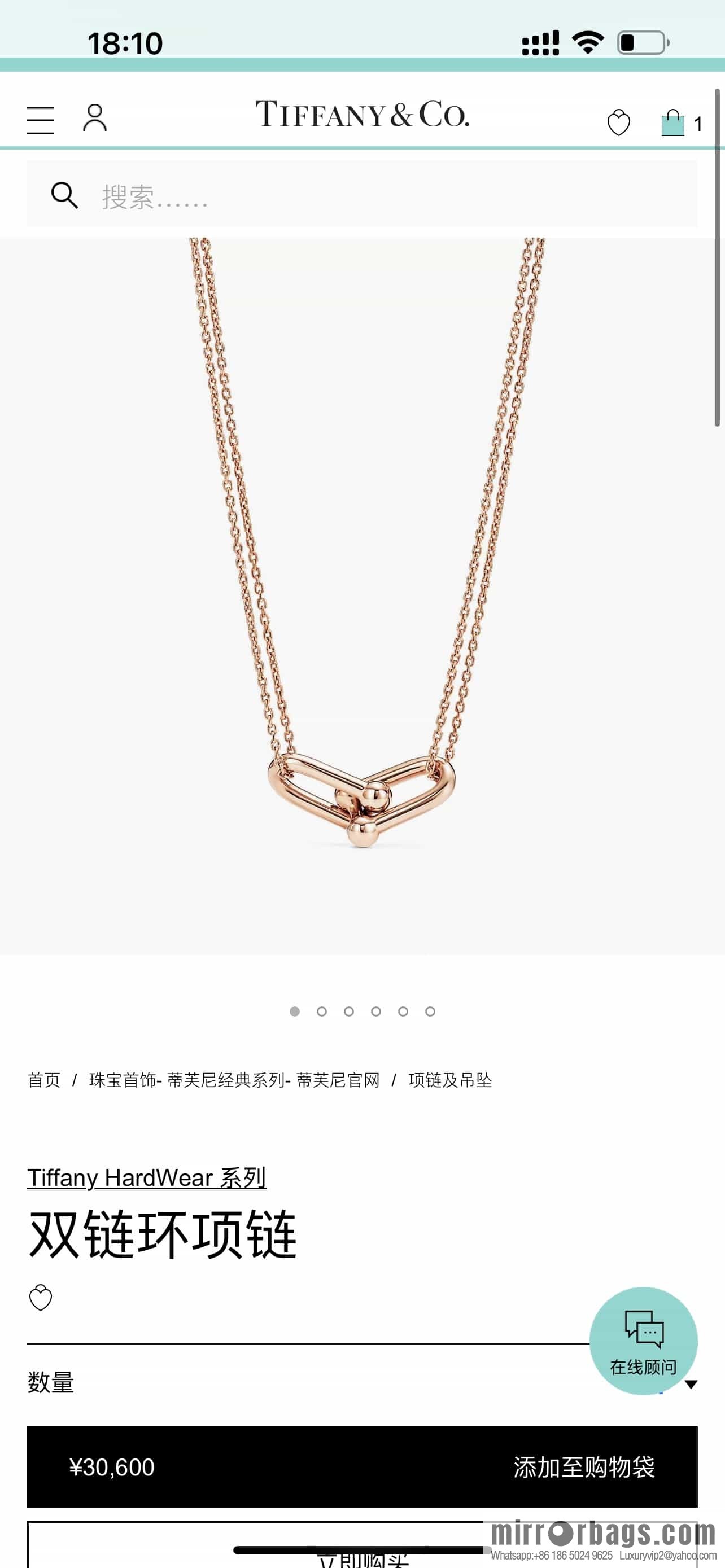 New ☑️ Tiffany & Co. Tiffany HardWear Double Ring Horseshoe Buckle Necklace